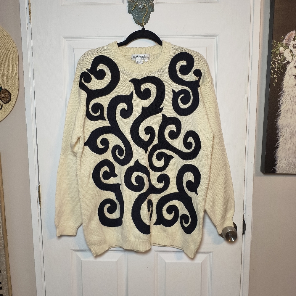Vintage OUTLANDER Wool Blend Crewneck American Wave Sweater Size Large